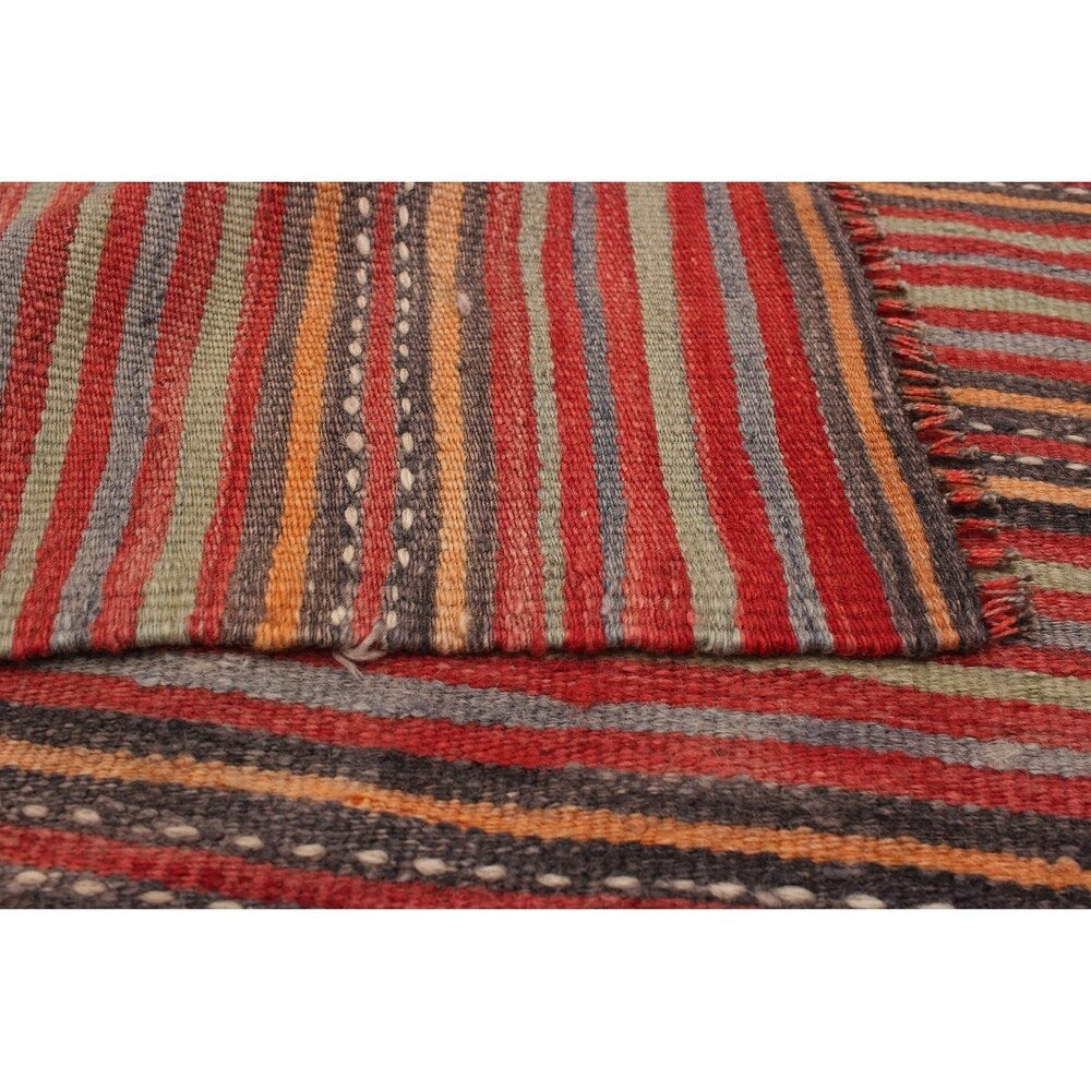 eCarpetGallery Flat-weave Bohemian Red Wool Kilim - 4'9 x 8'8
