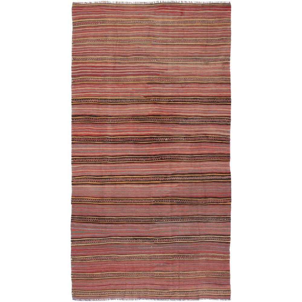 eCarpetGallery Flat-weave Bohemian Red Wool Kilim - 4'9 x 8'8
