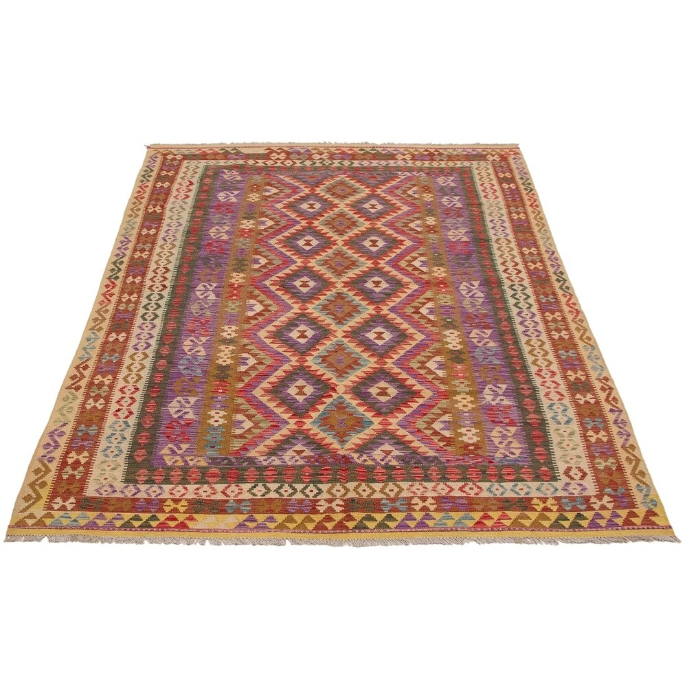 eCarpetGallery Flat-weave Hereke FW Purple Wool Kilim - 6'10 x 10'0