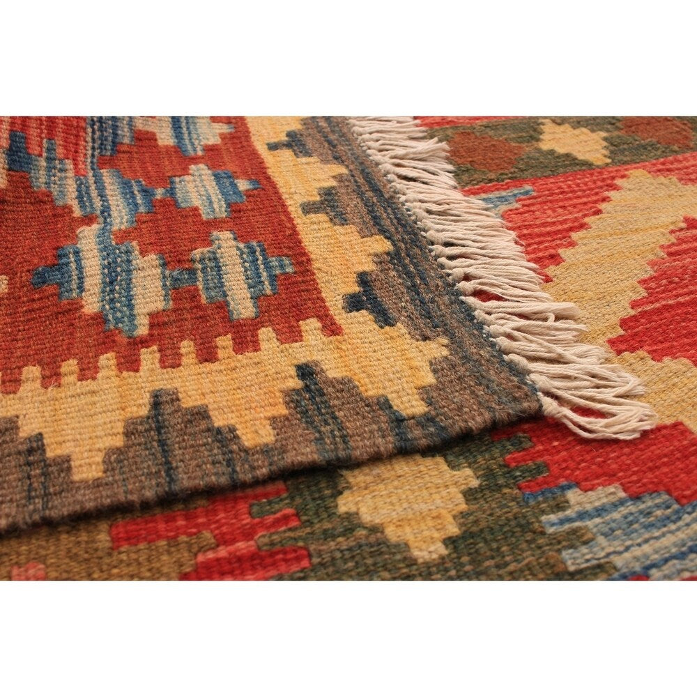 Flat-weave Hereke Red Wool Kilim - 5'1 x 7'10/5'1" x 7'10"
