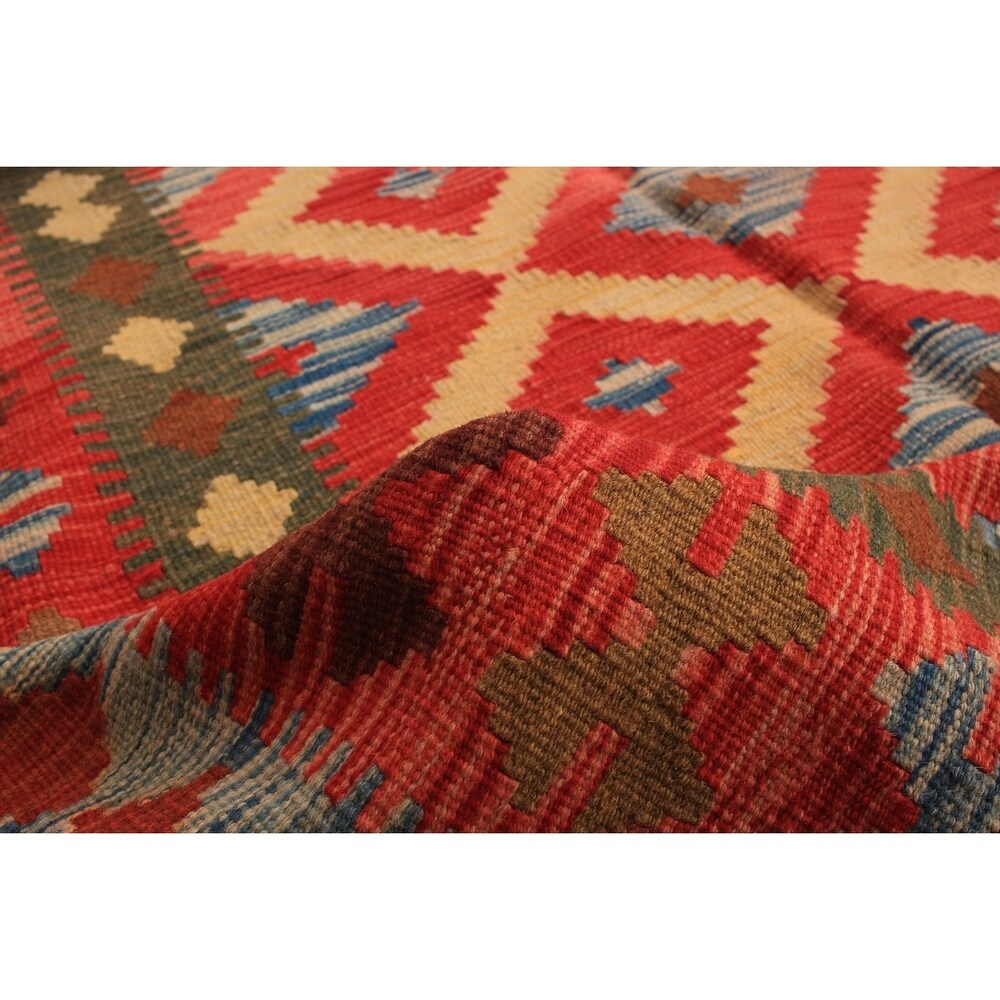 Flat-weave Hereke Red Wool Kilim - 5'1 x 7'10/5'1" x 7'10"