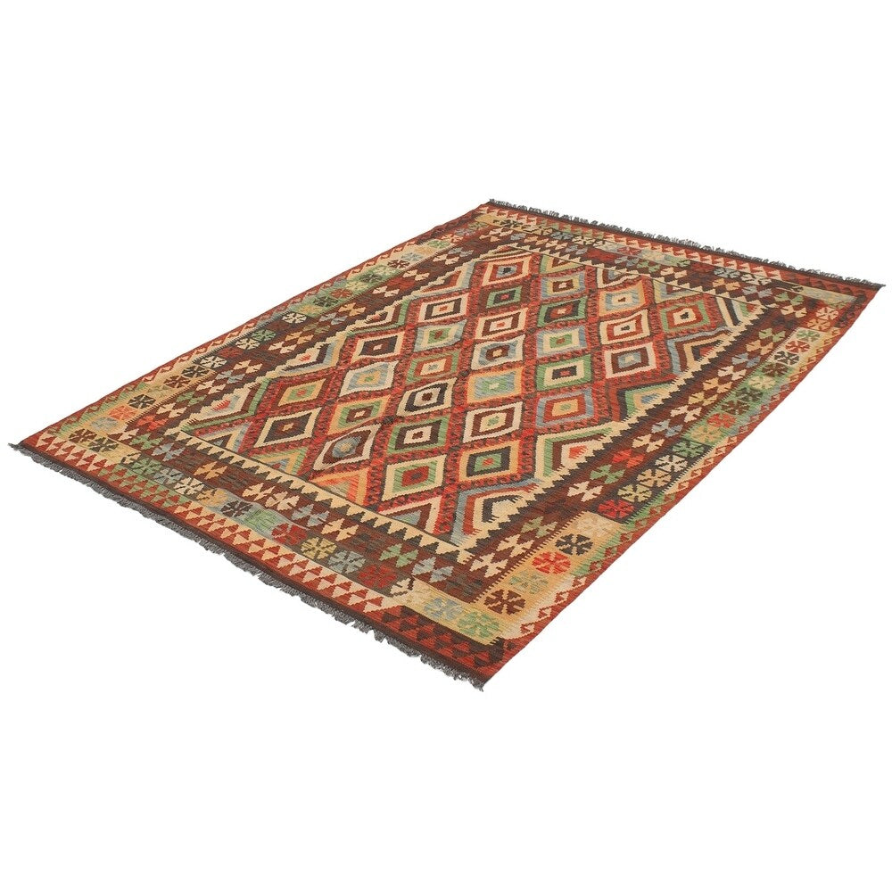 eCarpetGallery Flat-weave Hereke FW Red Wool Kilim - 7'0 x 9'10