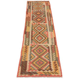 eCarpetGallery Flat-weave Istanbul Yama FW Cream, Red Wool Kilim - 2'10 x 13'3