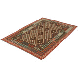 eCarpetGallery Flat-weave Kashkoli FW Brown, Red Wool Kilim - 6'1 x 8'4