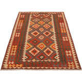 Flat-weave Kashkoli Red Wool Kilim - 5'3" x 8'7"/5'3 x 8'7