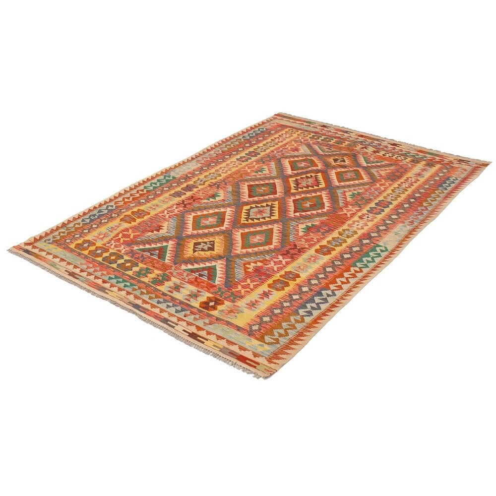 eCarpetGallery Flat-weave Kashkoli FW Red Wool Kilim - 6'7 x 9'11
