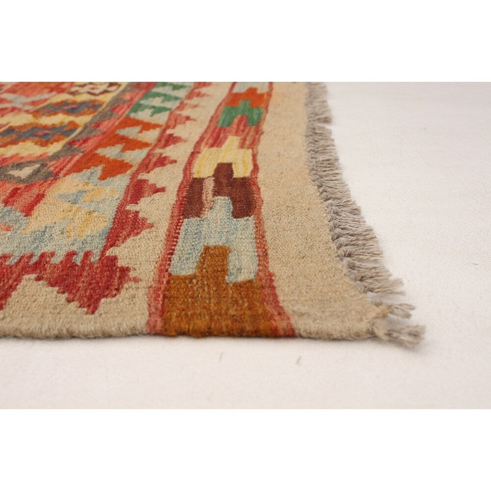 eCarpetGallery Flat-weave Kashkoli FW Red Wool Kilim - 6'7 x 9'11