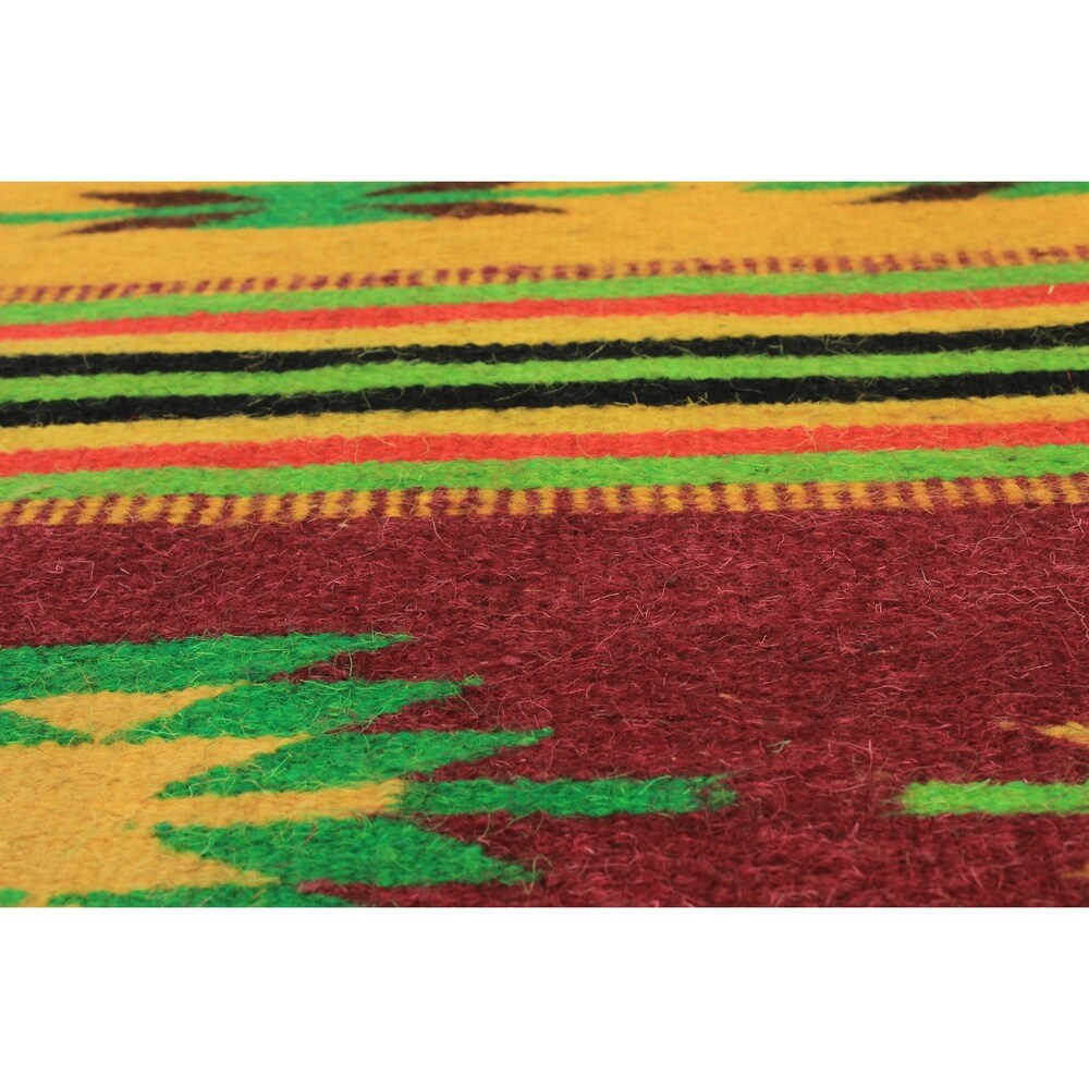 eCarpetGallery Flat-weave Rainbow Light Orange, Violet Wool Kilim - 2'7" x 5'2"