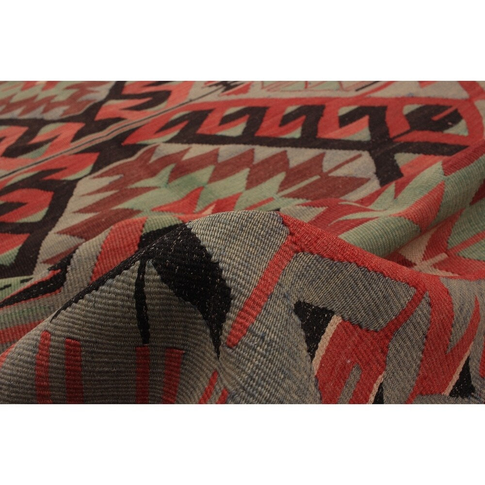 eCarpetGallery Flat-weave Sivas Dark Copper Wool Kilim - 5'6 x 10'3