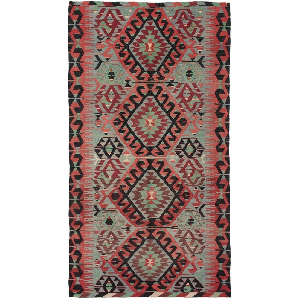 eCarpetGallery Flat-weave Sivas Dark Copper Wool Kilim - 5'6 x 10'3