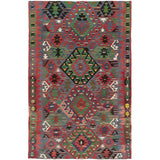 eCarpetGallery Flat-weave Sivas Red Wool Kilim - 5'6 x 8'8