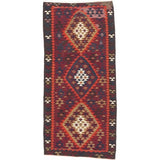 eCarpetGallery Flat-weave Varamin Dark Red Wool Kilim - 4'6 x 9'9
