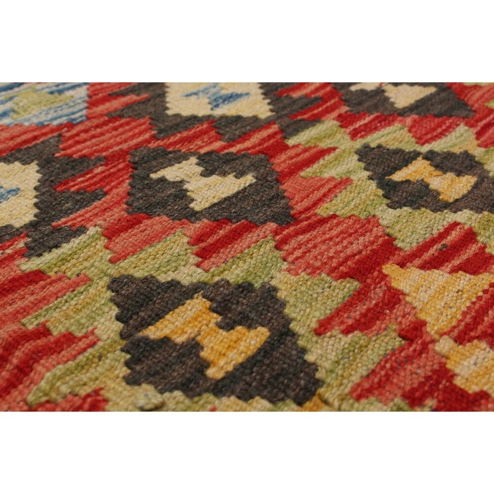 eCarpetGallery Flatweave Hereke Kilim Red Wool Kilim Rug