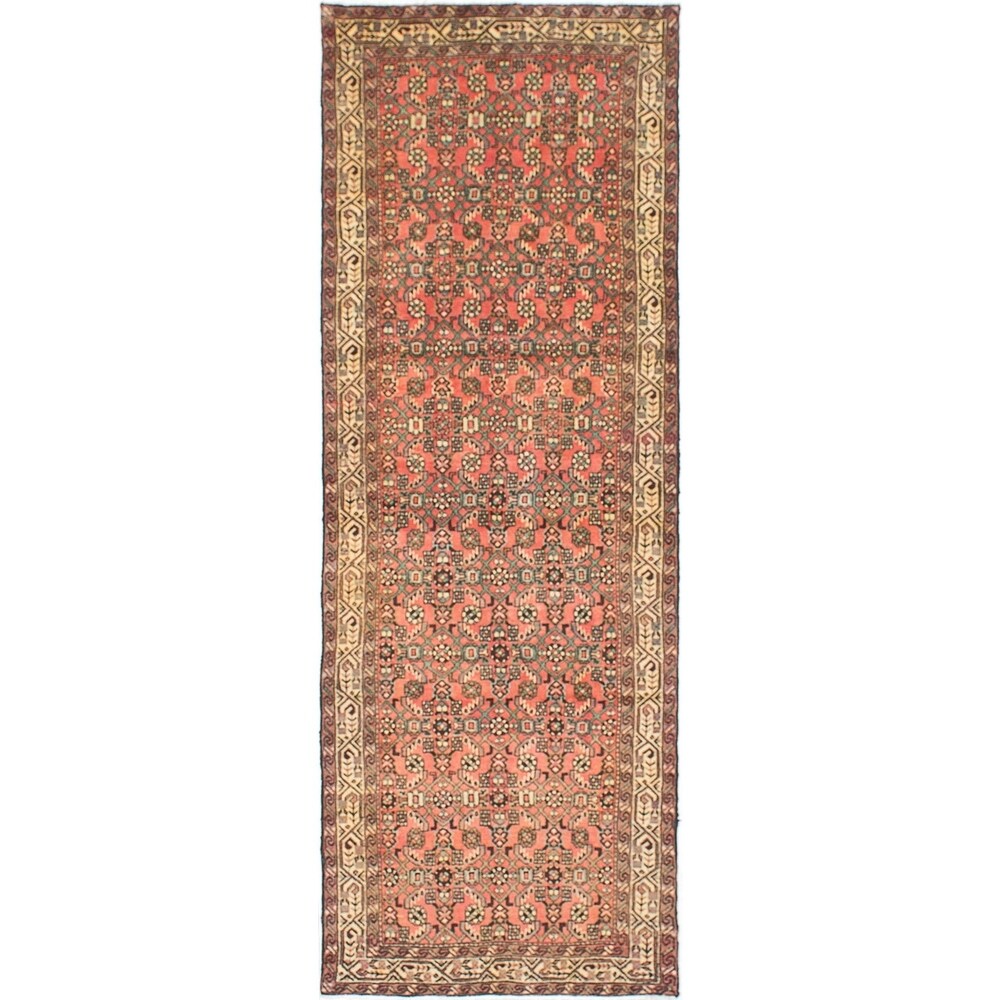 eCarpetGallery Hamadan Hosseinabad Brown Wool Hand-knotted Rug (3'6 x 10')