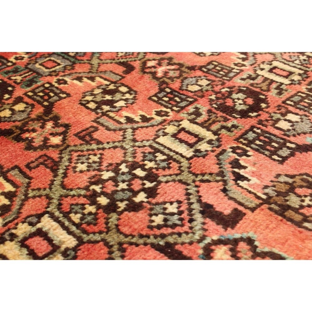 eCarpetGallery Hamadan Hosseinabad Brown Wool Hand-knotted Rug (3'6 x 10')