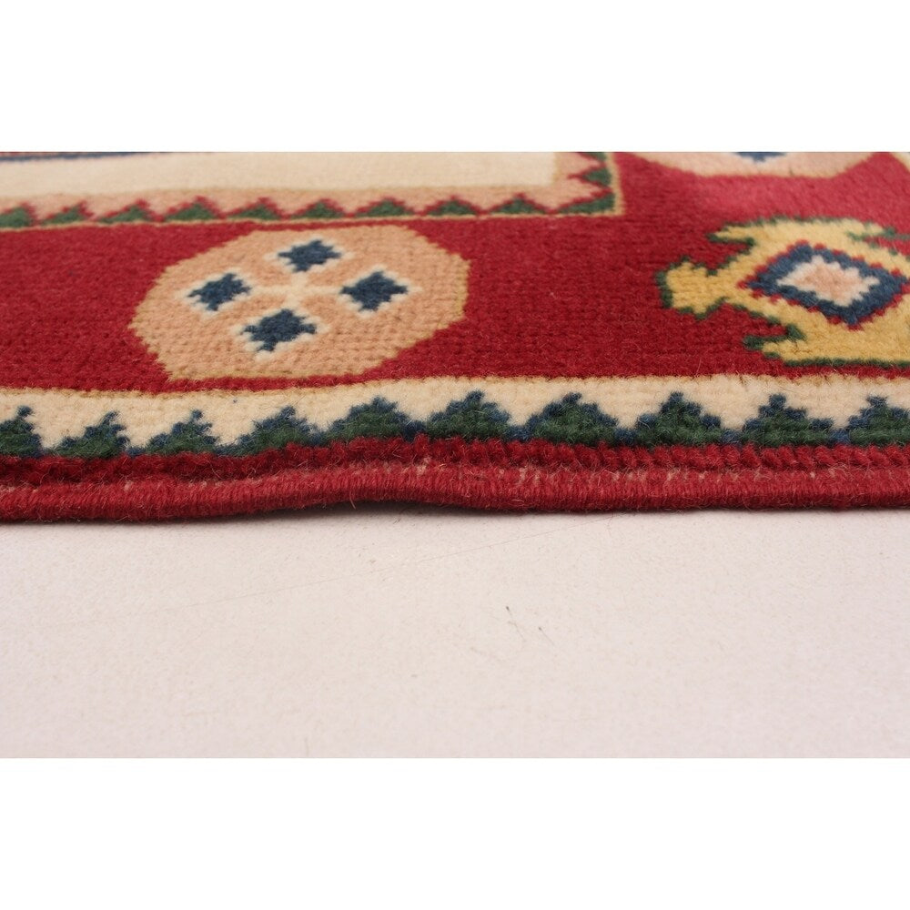 eCarpetGallery Hand-Knotted Antique Shiravan Cream, Red Wool Rug - 2'8 x 9'10