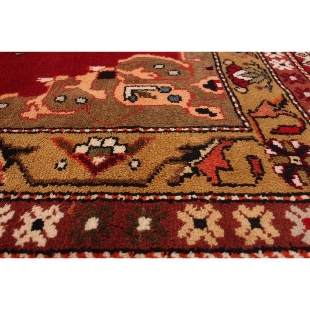 Hand-knotted Hereke Red Wool Rug - 4'0 x 6'9