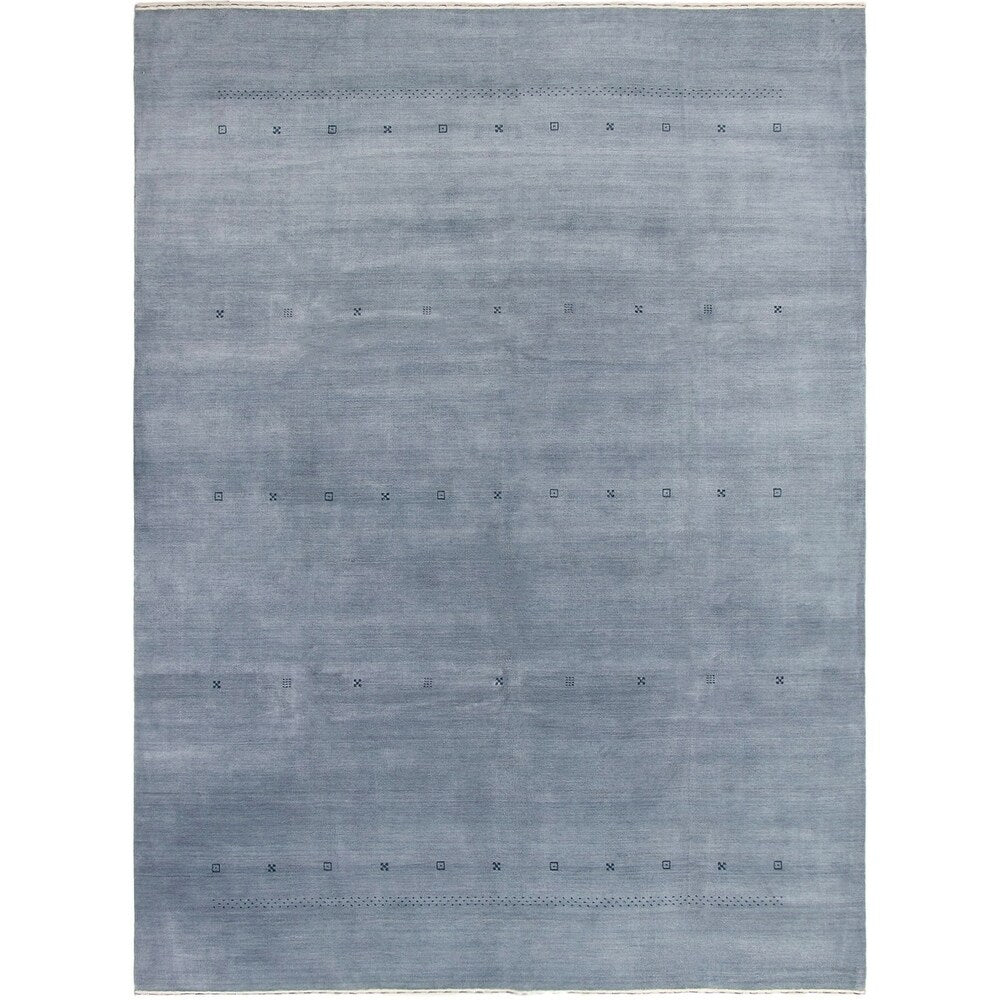 eCarpetGallery Hand-Knotted Kashkuli Gabbeh Light Denim Blue Wool Rug - 9'1 x 12'3