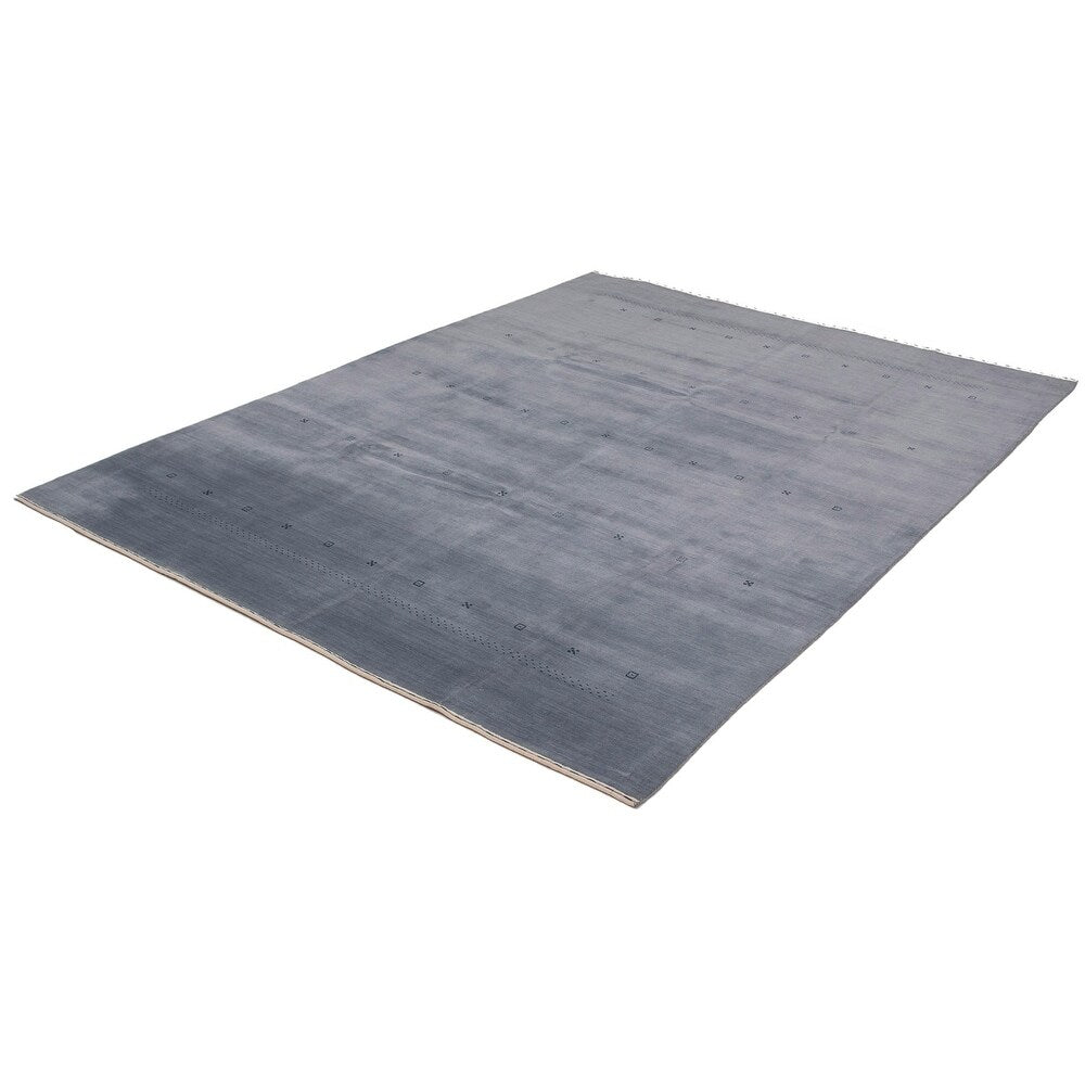eCarpetGallery Hand-Knotted Kashkuli Gabbeh Light Denim Blue Wool Rug - 9'1 x 12'3