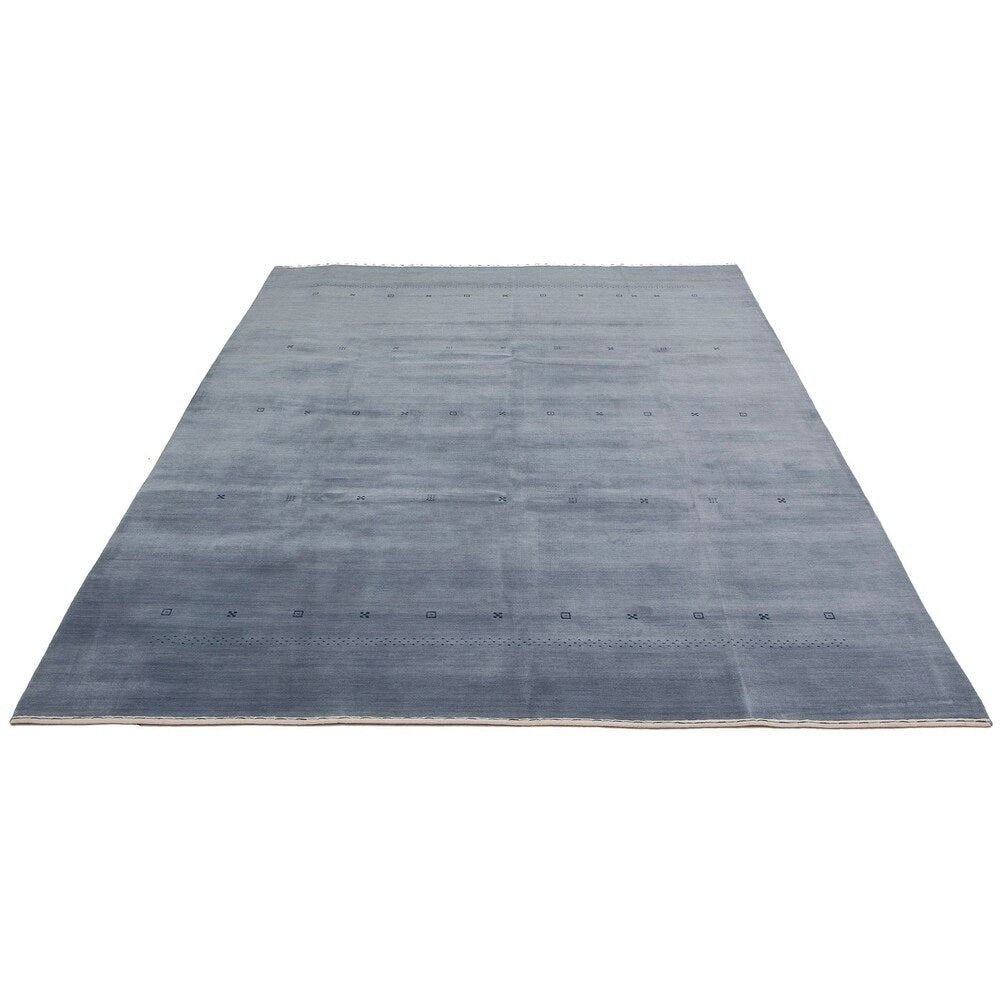 eCarpetGallery Hand-Knotted Kashkuli Gabbeh Light Denim Blue Wool Rug - 9'1 x 12'3