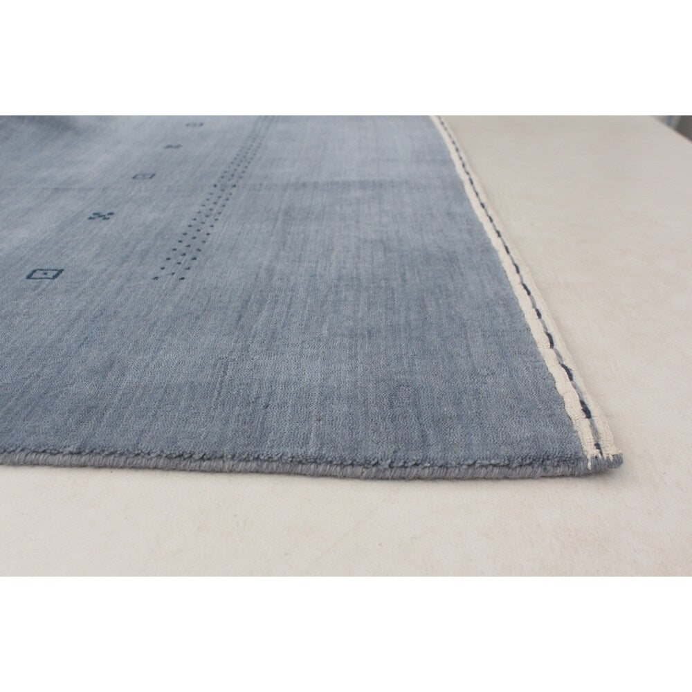 eCarpetGallery Hand-Knotted Kashkuli Gabbeh Light Denim Blue Wool Rug - 9'1 x 12'3