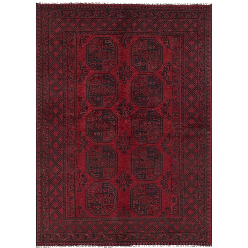 eCarpetGallery Hand-Knotted Khal Mohammadi Red Wool Rug (5'2 x 7'8)