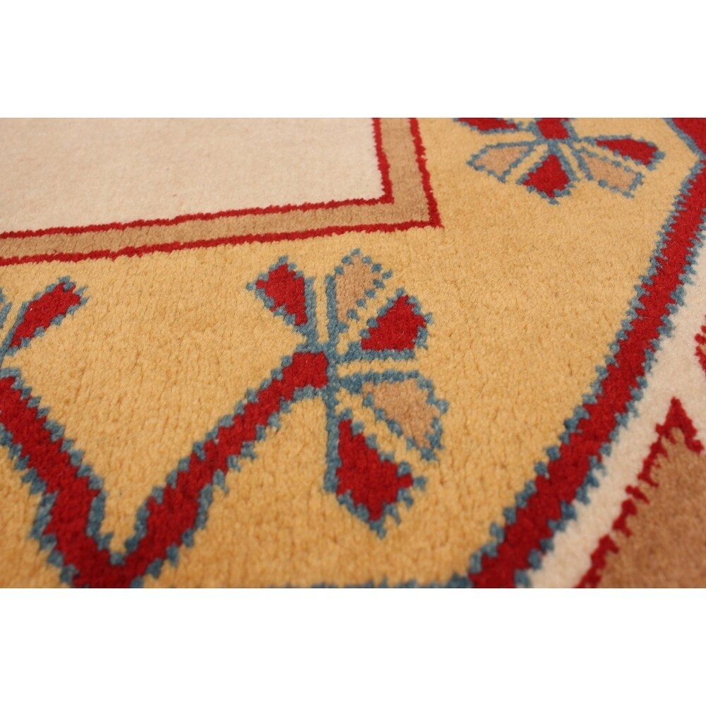 eCarpetGallery Hand-Knotted Ushak Cream, Tan Wool Rug - 2'9 x 9'6