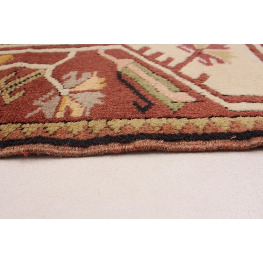 eCarpetGallery Hand-Knotted Ushak Khaki Wool Rug - 3'11 x 7'1