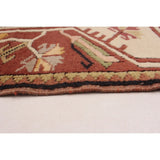 eCarpetGallery Hand-Knotted Ushak Khaki Wool Rug - 3'11 x 7'1