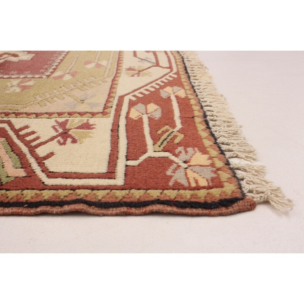 eCarpetGallery Hand-Knotted Ushak Khaki Wool Rug - 3'11 x 7'1