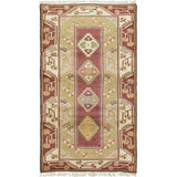 eCarpetGallery Hand-Knotted Ushak Khaki Wool Rug - 3'11 x 7'1