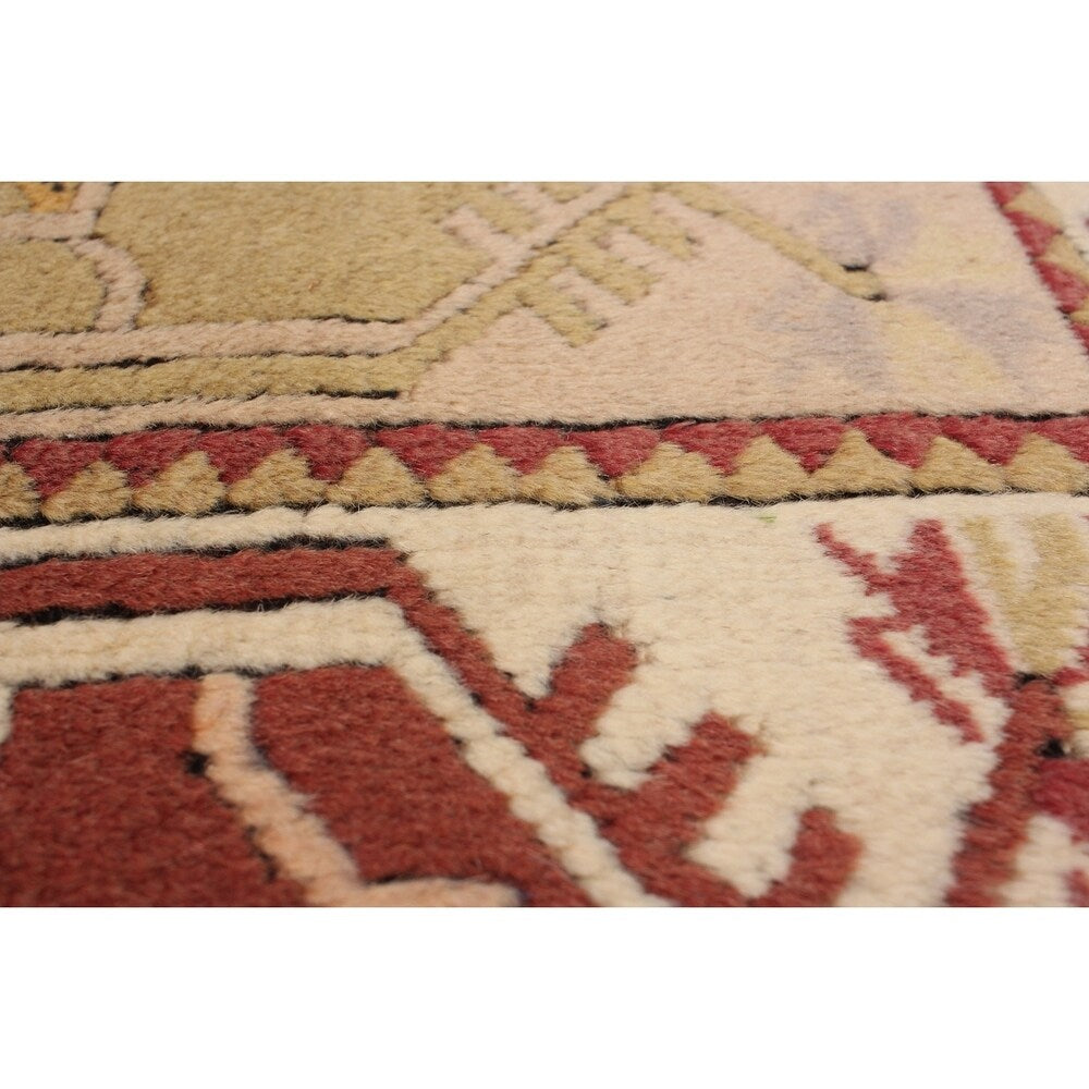eCarpetGallery Hand-Knotted Ushak Khaki Wool Rug - 3'11 x 7'1