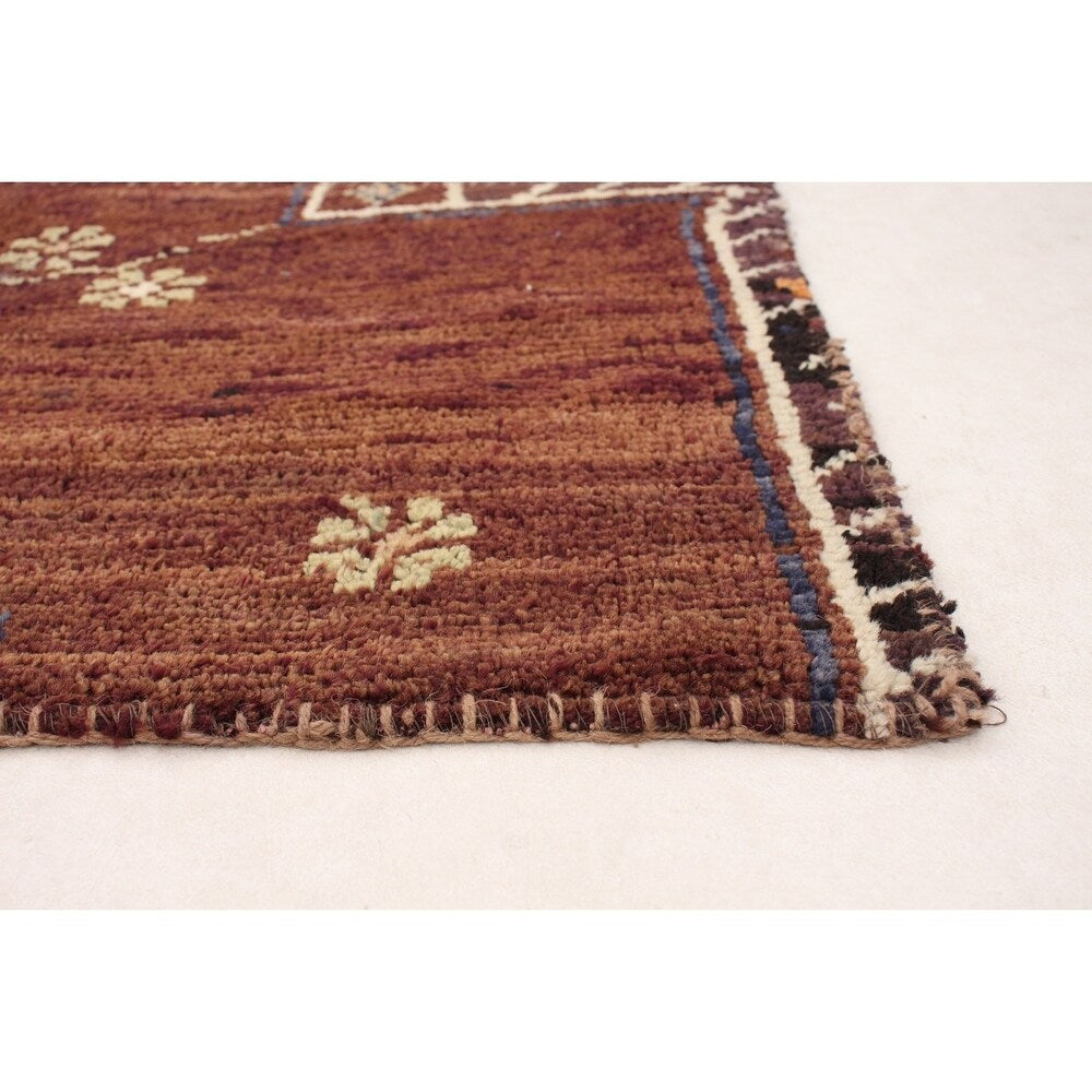 eCarpetGallery Hand-Knotted Vintage Anatolia Patch Dark Brown Wool Rug - 8'7 x 10'3