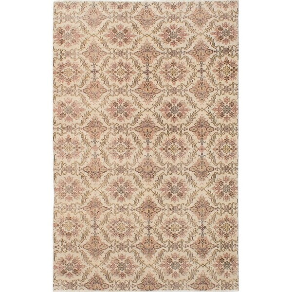 eCarpetGallery Hand-knotted Antalya Vintage Cream Wool Rug - 5'6 x 8'6