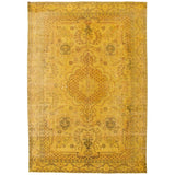 Hand-knotted Antalya Vintage Olive Wool Rug - 6'11 x 10'2