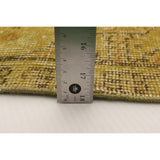 Hand-knotted Antalya Vintage Olive Wool Rug - 6'11 x 10'2