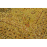 Hand-knotted Antalya Vintage Olive Wool Rug - 6'11 x 10'2