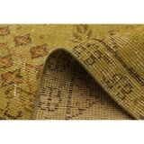 Hand-knotted Antalya Vintage Olive Wool Rug - 6'11 x 10'2