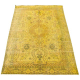 Hand-knotted Antalya Vintage Olive Wool Rug - 6'11 x 10'2