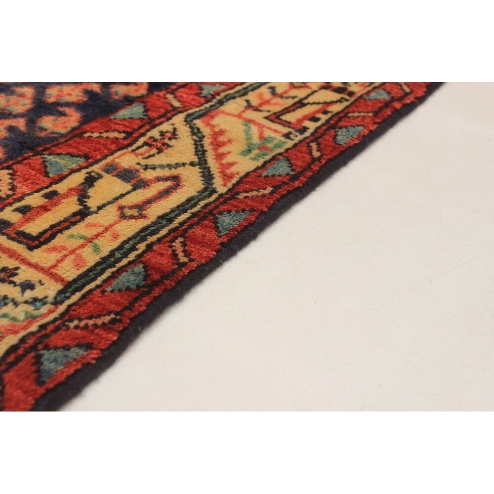 eCarpetGallery Hand-knotted Arak Dark Navy Wool Rug - 3'0 x 9'10