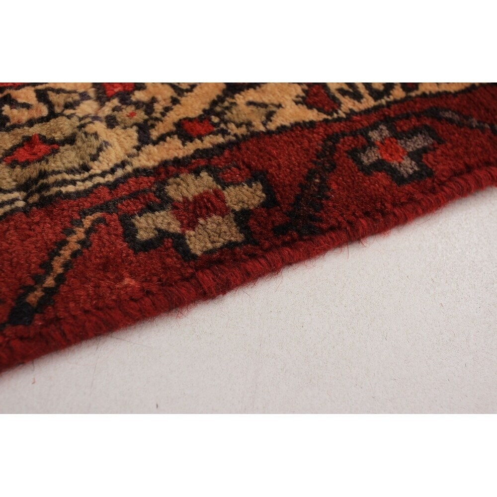 Hand-knotted Ardabil Red Wool Rug - 3'3" x 9'5" Runner