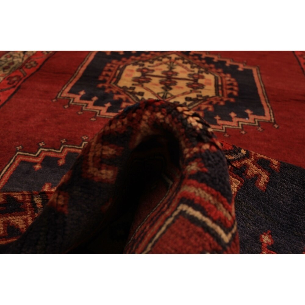 Hand-knotted Ardabil Red Wool Rug - 3'3" x 9'5" Runner