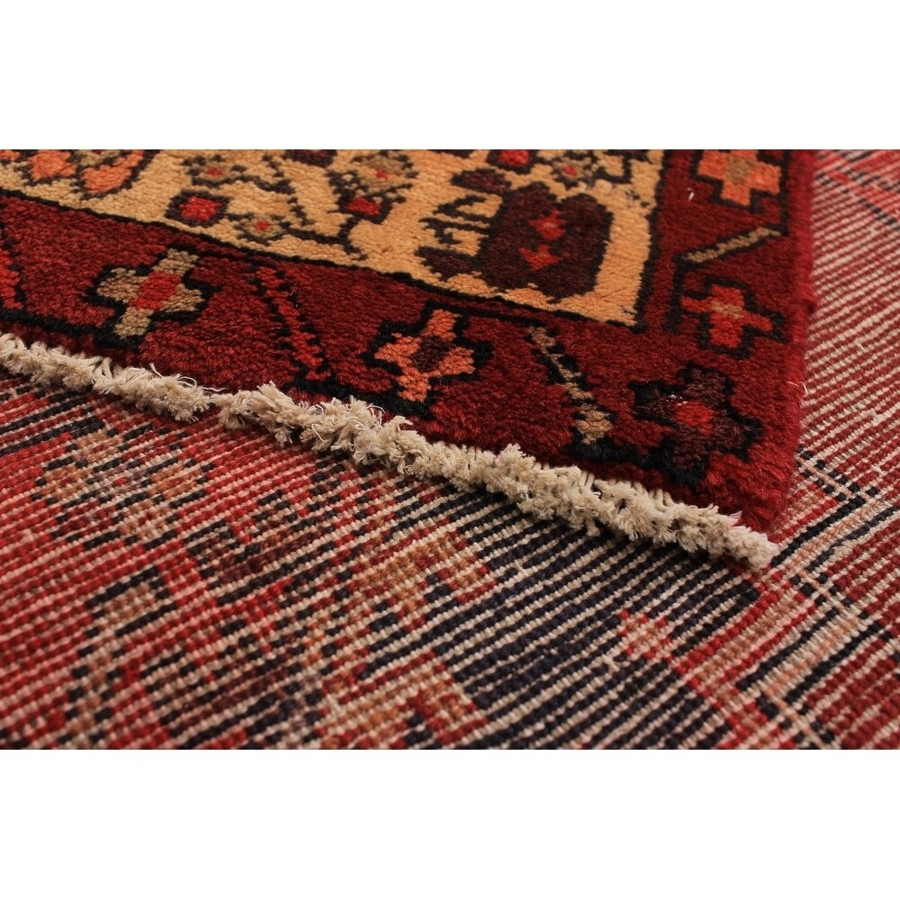 Hand-knotted Ardabil Red Wool Rug - 3'3" x 9'5" Runner