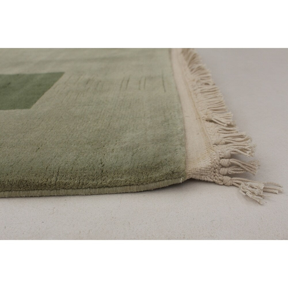 eCarpetGallery Hand-knotted Aubousson Light Green Wool Rug - 8'1 x 9'11