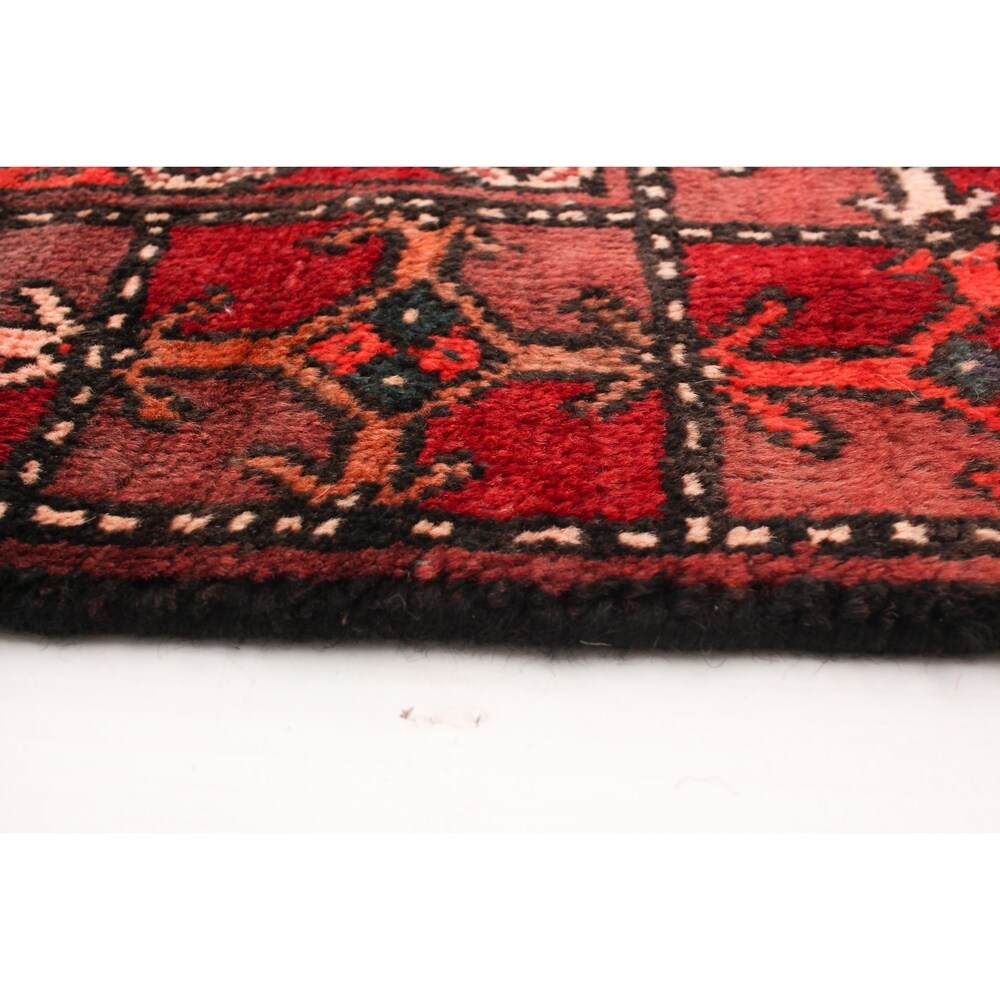 Hand-knotted Authentic Turkish Red Wool Rug - 3'10" x 9'1"