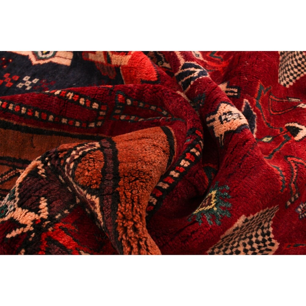 Hand-knotted Authentic Turkish Red Wool Rug - 3'10" x 9'1"