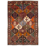 Hand-knotted Bakhtiar Burnt Orange, Red Wool Rug - 6'6 x 9'8/6'6" x 9'8"