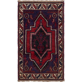 eCarpetGallery Hand-knotted Baluch Dark Blue, Red Wool Rug - 2'10 x 4'9