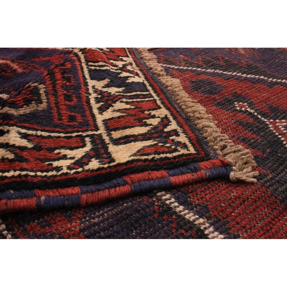 eCarpetGallery Hand-knotted Baluch Dark Blue, Red Wool Rug - 2'10 x 4'9