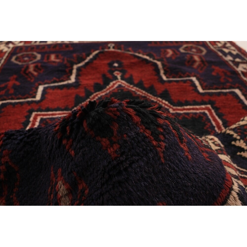 eCarpetGallery Hand-knotted Baluch Dark Blue, Red Wool Rug - 2'10 x 4'9